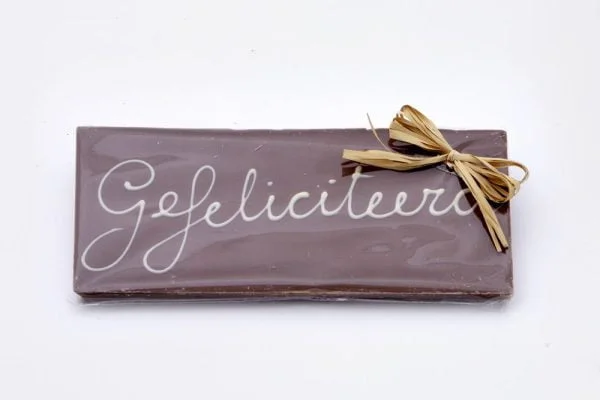 Chocolade tablet Gefeliciteerd
